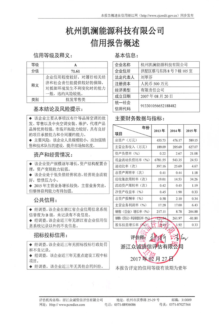 企业信用报告